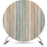 Lofaris Faded Wooden Wall Retro Simple Round Party Backdrop